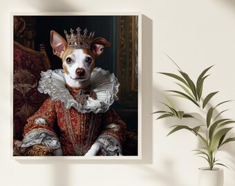 Custom Renaissance Pet Portrait Canvas, Regal Dog Painting, Pet Owner Gift