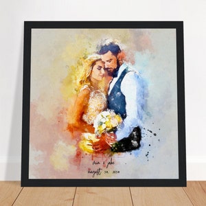 Watercolor Painting From Photo, Custom Watercolor Portrait, Personalized Watercolor Portrait,  Engagement, Wedding, Gift, 3W