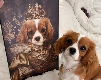 Dog Portrait Custom, Pet Royal Portrait – Pet Portrait Gift, Dog Lover Gift