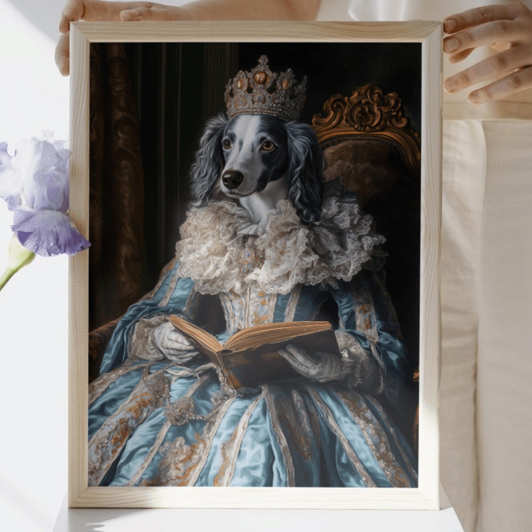 Custom Dog Portrait, Royal King Dog Painting, Pet Memorial Gift - Etsy