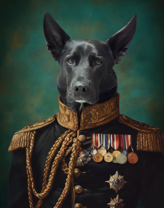 Royal Dog Portrait, Custom Pet Canvas – Birthday Gift