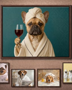 Bathroom Art, Custom Pet Portrait - Funny Dog Spa Portrait, Personalized Pet Gift By PawtasticPetPrints Designed by PawtasticPetPrints Shop owned by Becca 3 years on Etsy