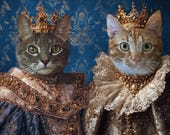 Royal Pet Portrait, Custom Christmas Gift, Digital Pet Art, Personalized Pet Portrait for the Holidays