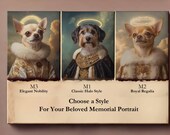 Royal Pet Memorial Portrait, Custom Digital Pet Art, Personalized Pet Remembrance, Renaissance Pet Painting