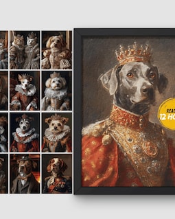 Royal Pet Portrait, Custom Oil Painting on Canvas, Personalized Pet Gift, King Queen Pet Art, Renaissance Pet Painting By PawtasticPetPrints Designed by PawtasticPetPrints Shop owned by Becca 3 years on Etsy