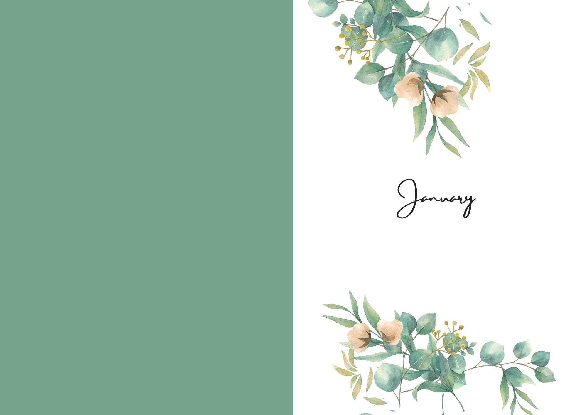 Printable Montly Planner With Two PDF JPG Format Etsy