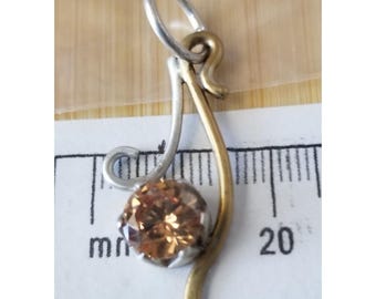 Pendant Champagne Lab Diamond  Silver 3  gr 15 ct 40 mm x 20 mm  Stone  Jerry Fran Harr