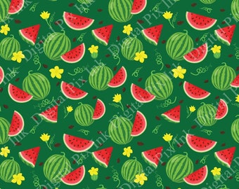Vibrant Watermelon Seamless Pattern - Redefine your summer creativity with seamless fruity pattern.