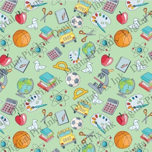 Bunte Back to School Grafiken Nahtloses Muster - Erhöhen Sie Ihre Schulästhetik mit diesen coolen nahtlosen Tapetenmustern