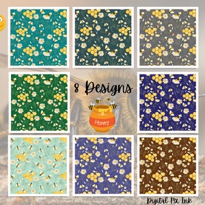 Buzzing Bee - Digital Seamless Collection of HoneyBee Patterns - Perfect for Crafts, Scrapbooking and More!