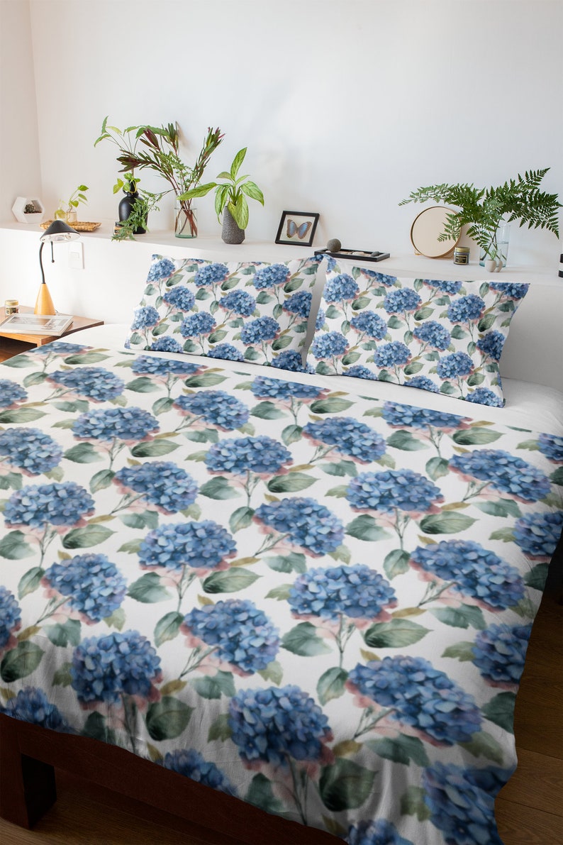 Watercolor Blue Hydrangea Seamless Pattern Set - Digital Download ...