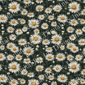 Seamless Daisy Field - Ideal for Backgrounds, Crafting and Artistic Decoration.