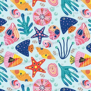 Under the Sea Seamless Pattern - Perfect for Sea Life Lovers Who Want ...