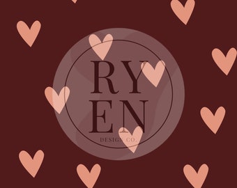 Simple Heart Valentines Digital Download Seamless File