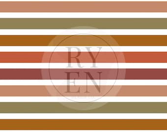 Fall Floral Stripe Coordinate Digital Download Seamless File