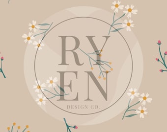 Dainty Flowers Neutral Digital Download Seamless File