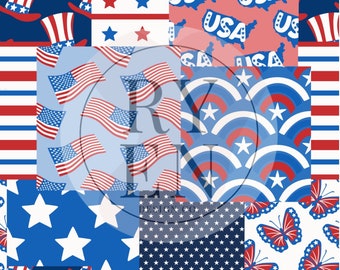 Fourth of July collage Digital Download Seamless File