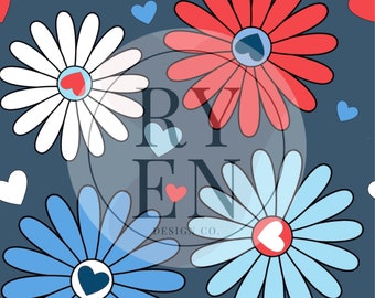 American Flower Digital Download Seamless File