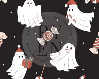 Festive Ghosts Digital Download Seamless File
