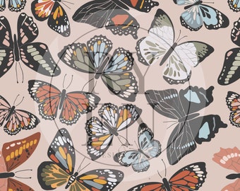 Spring Butterflies Digital Download Seamless File