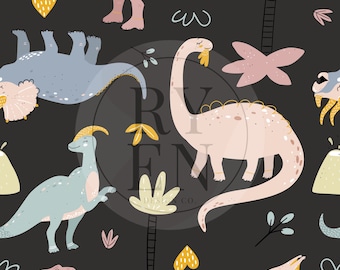 Pastel Dino Digital Download Seamless File