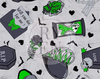 Creepy Valentines Digital Download Seamless File