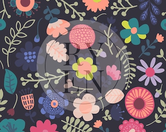 Spring Has Sprung Bright Floral Digital Download Seamless File