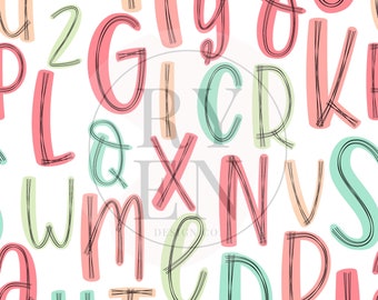 Girl Alphabet Digital Download Seamless File