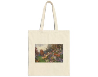 Floral Hillside Canvas Tote Bag