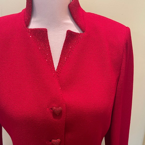 St John’s by Marie Gray Valentines red heat knit Jacket