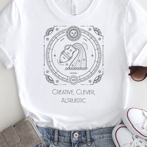 Wassermann T-Shirt, Sternzeichen Shirt, Wassermann Shirt, Luft Zeichen, Astrologie T-Shirt, Freund Geschenk, Wasser Träger Shirt, 12 Zeichen Shirt, süßes Geburtstagsgeschenk