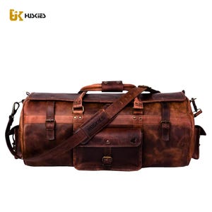Dukes | Buffalo Leather Travel Duffle Bag | Pre - Order | Leather Travel Bag | Leather Duffel Bag | Handmade Leather Bag | Weekender Bag