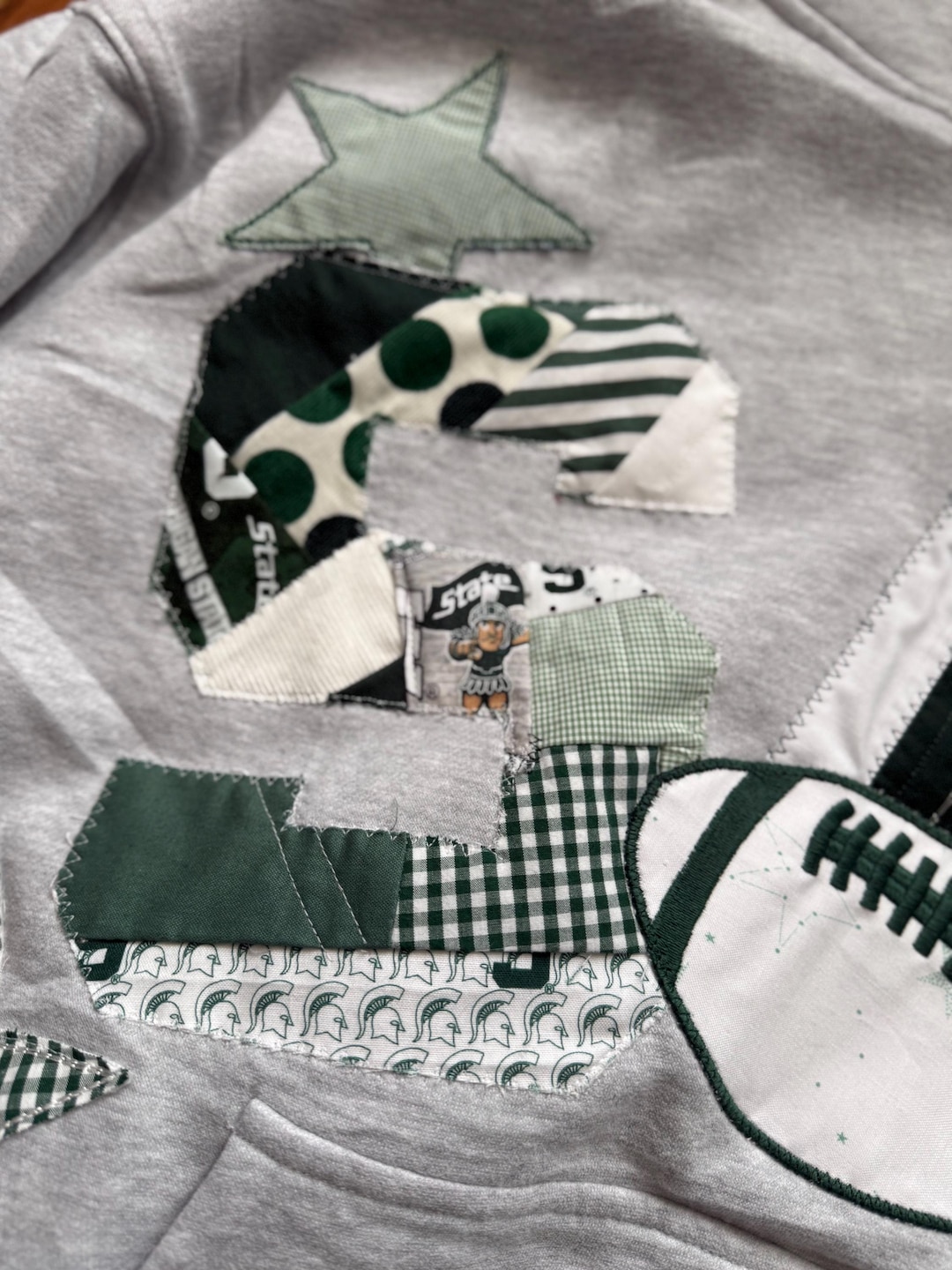 State Patchwork Handmade Michigan State Patchwork Hoodie, Spartans Football Game Day ...