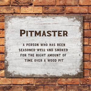 Pitmaster Sign Funny Bbq Sign Canvas Bbq Sign Canvas Barbecue Sign Canvas Pitmaster Definition Sign Barbecue Decor BBQ Gift for Him Wall Art