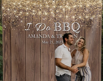 I Do BBQ Engagement Backdrop Couples Shower BBQ Sign I Do Bbq Sign Bbq Wedding backdrop Backyard engagement party Bbq Rehearsal Dinner