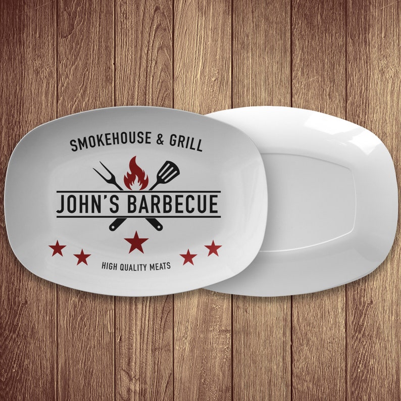 Personalized BBQ Platter Smokehouse & Grill Barbecue Platter With Name