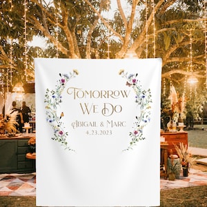 Mañana hacemos foto telón de fondo personalizado ensayo cena telón de fondo ensayo cena decoración tela telón de fondo novios cena telón de fondo
