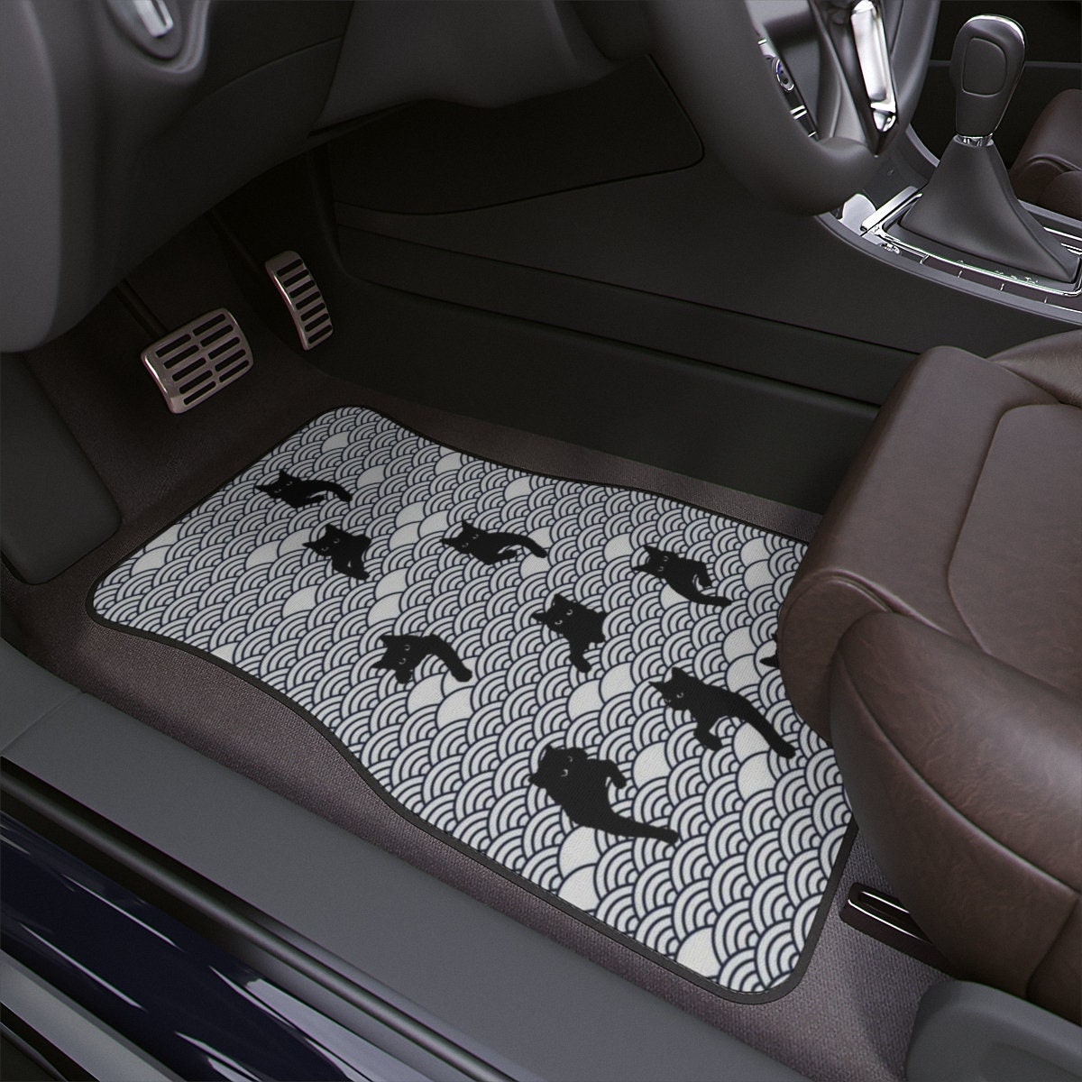 Buy Black Cat Print Car Floor Mat 1 Piece Peeking Cat Car Floor