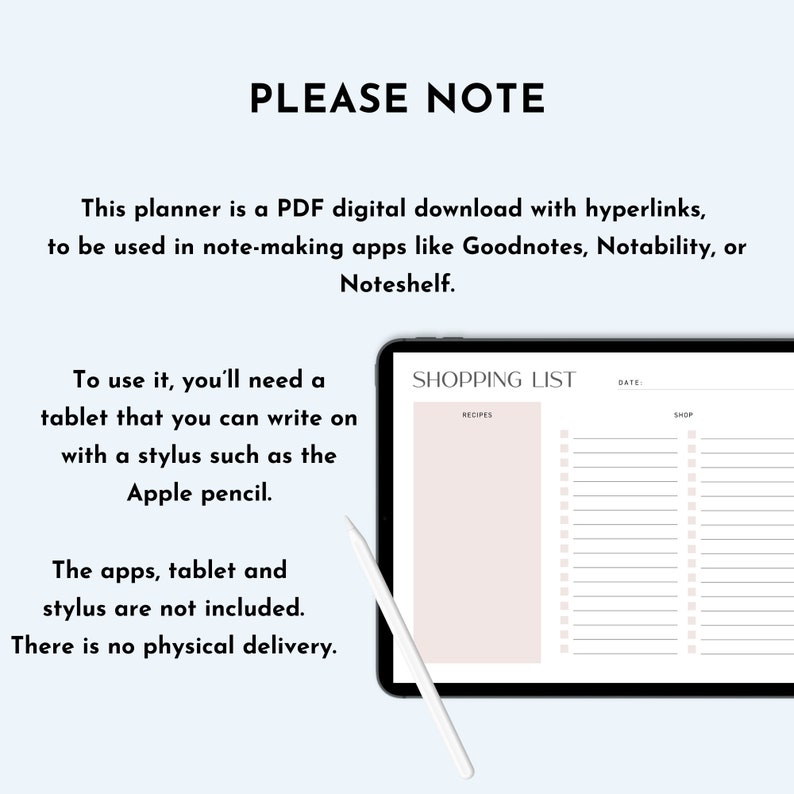 Chef's Notes Chef's Life Digital Planner Goodnotes Planner Notability Planner ...
