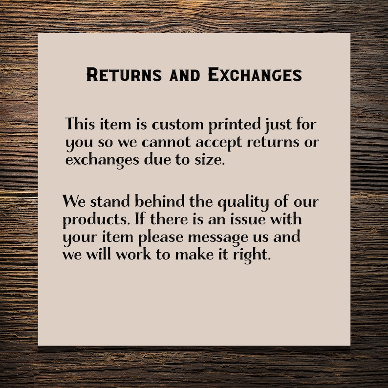 Returns and exchanges policy