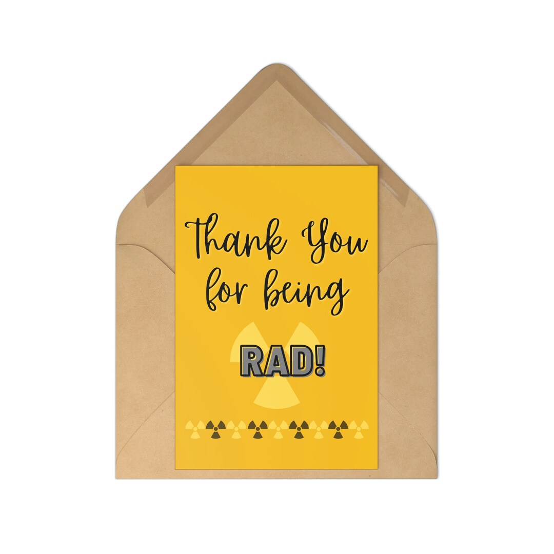Thank You Card for Radiation Team Etsy