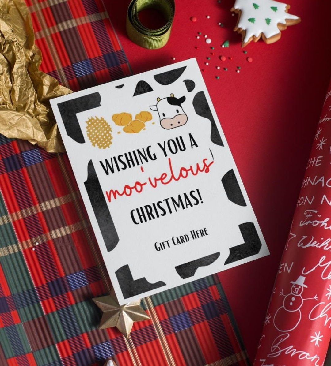 Chickfila Christmas Gift Tag Wishing You a MOO Velous Chirstmas Gift