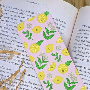 Lemon Pattern Bookmark | Matte Bookmark | Cute Planner Bookmark | Cute Stationery