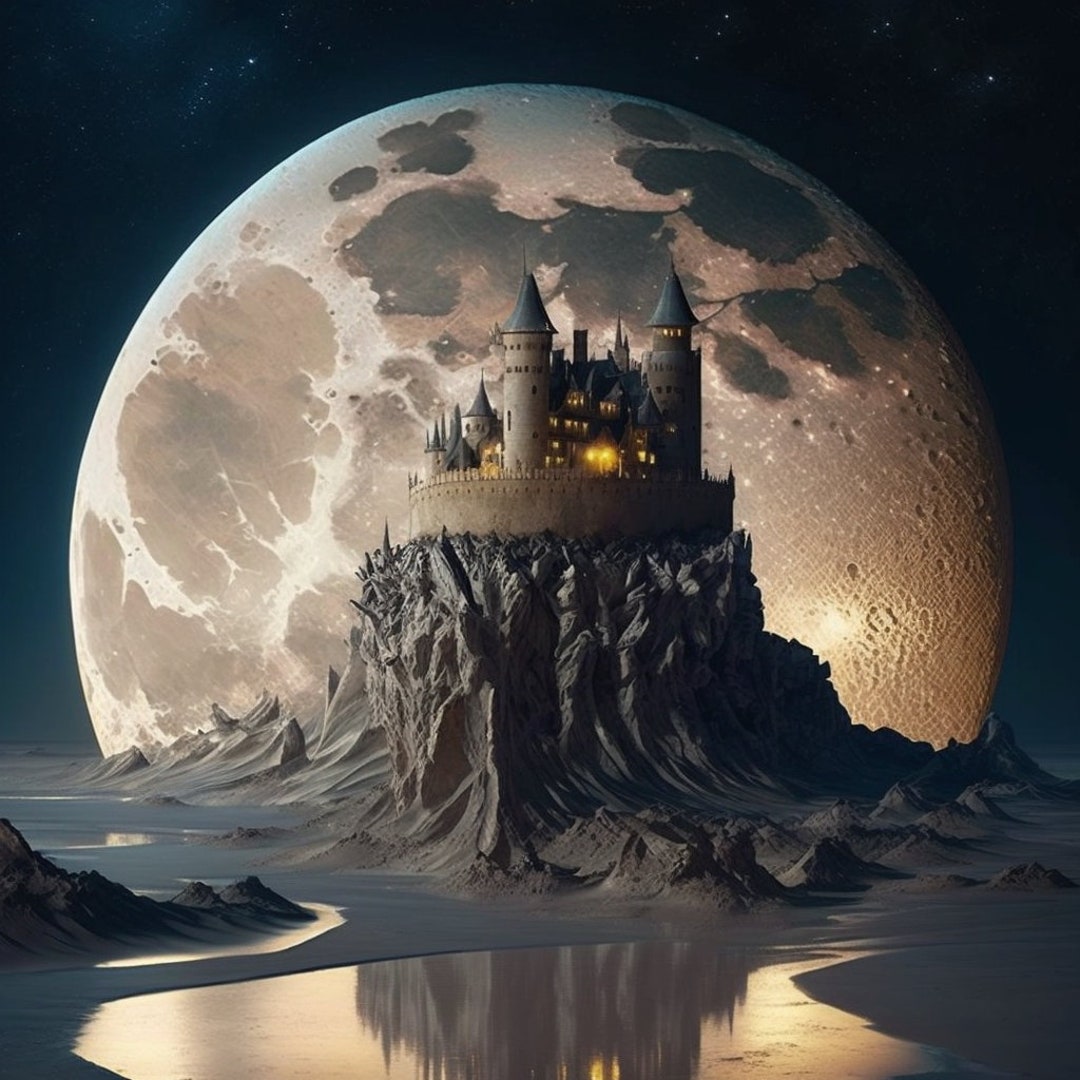 Castle on the Moon_digital Download Etsy