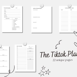 Tiktok Planner | PDF Download | Minimalist Planner | Printable Content Planner | Goodnote Planner | Notability Planner