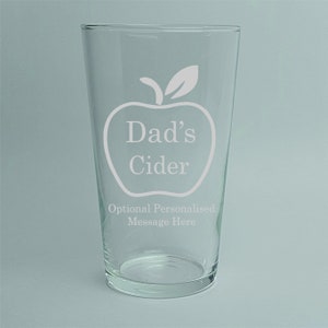 Personalised Engraved Pint Glass - Cider Name