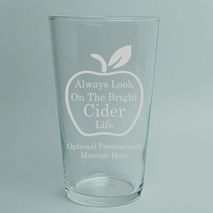 Personalised Engraved Pint Glass - Cider