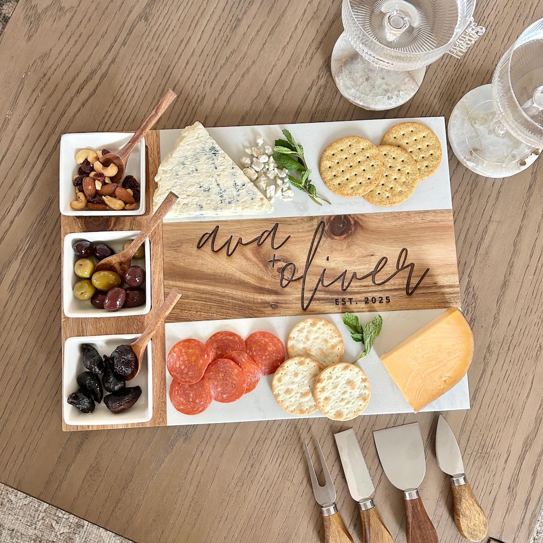 Personalized Charcuterie Board - Custom Engraved Cheese Board, Wedding ...