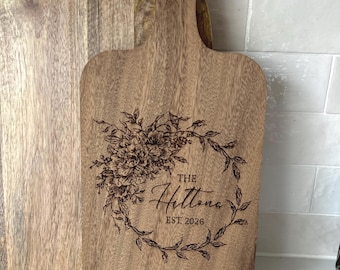 Engraved Walnut Charcuterie Board: Custom Cheese Serving Board