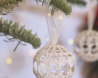 Handmade crocheted Christmas bauble, Christmas decoration